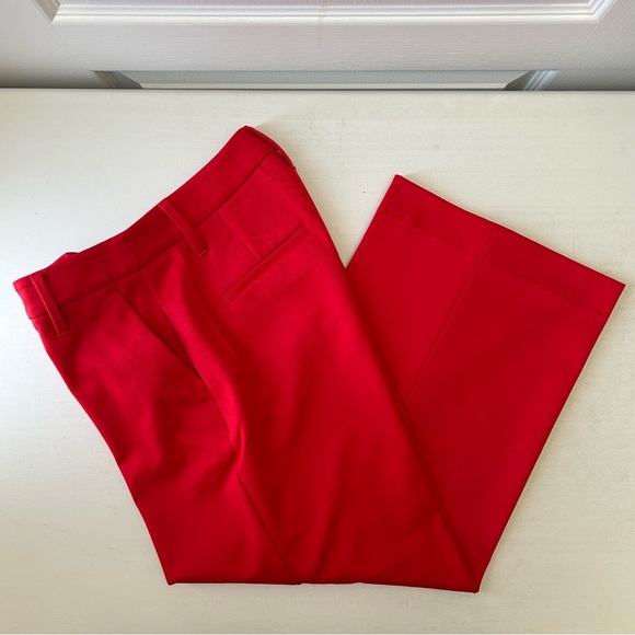 Banana Republic High Rise Slim Wide Leg Cropped Pants Red Size 2 - Picture 10 of 15